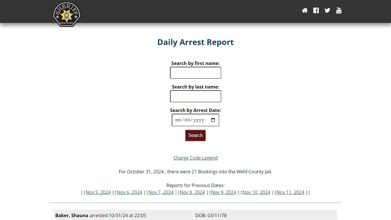 Weld County: Sheriffs Office Arrested Report