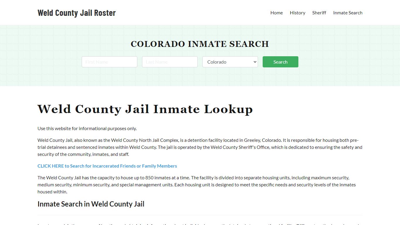 Weld County Jail Roster Lookup, CO, Inmate Search