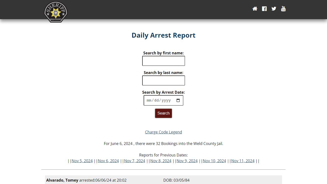 Weld County: Sheriffs Office Arrested Report