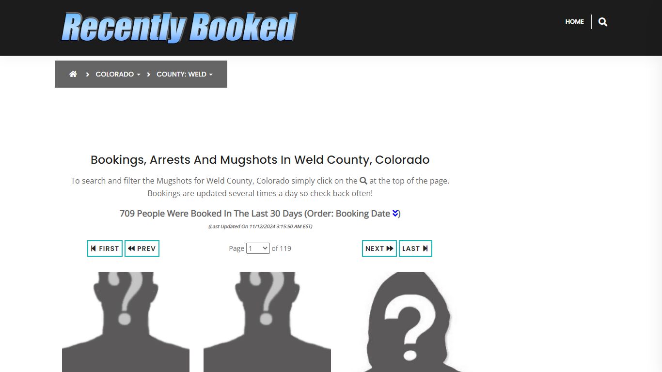 Bookings, Arrests and Mugshots in Weld County, Colorado - Recently Booked